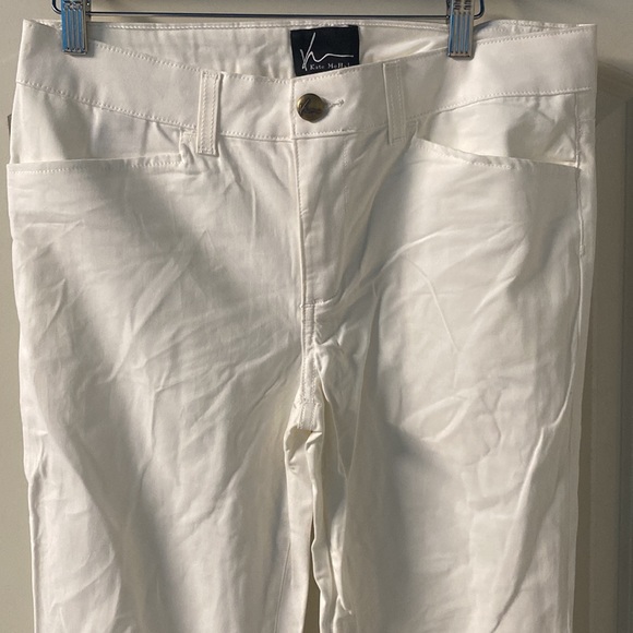 NEW KATE MCHALE white dress pants relaxed straight high waist trousers - Picture 2 of 9